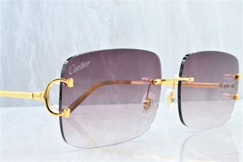 cartier rimless vintage sunglasses.